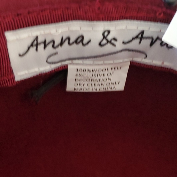 🆕️  Ana & Ava Boho Chic Wool Floppy Hat Burgundy - Picture 6 of 10